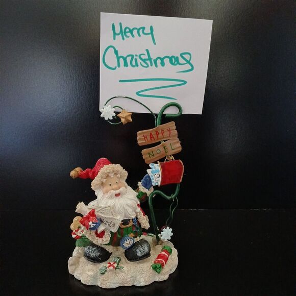 Christmas Card Holder Happy Noel Santa Decoration Wegmans Winter Traditions Gift - Picture 7 of 8